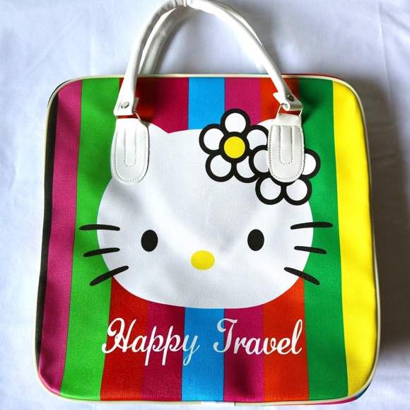 Hello Kitty Large Travel Tote Bag Beach Pool Summer Colorful - Picture 1 of 5